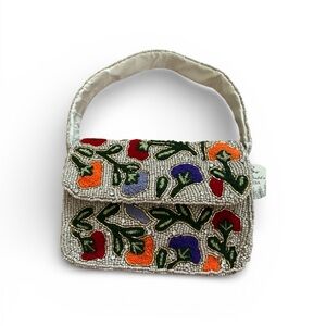 Embellished Floral Beaded Handbag